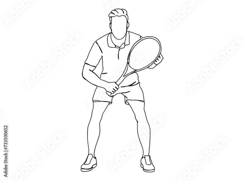 Tennis Player Single Line Drawing Ai, EPS, SVG, PNG, JPG zip file