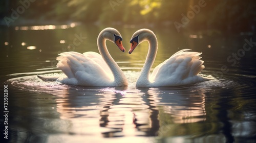 Two white swans. This is Love. Neural network AI generated art