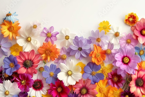 Spring banner with a colorful array of flowers Creating a vibrant and inviting backdrop for mother's day or any springtime celebration With space for text