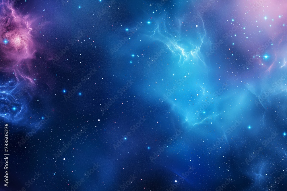 Vibrant Starry Nebula on a Cosmic Blue Background