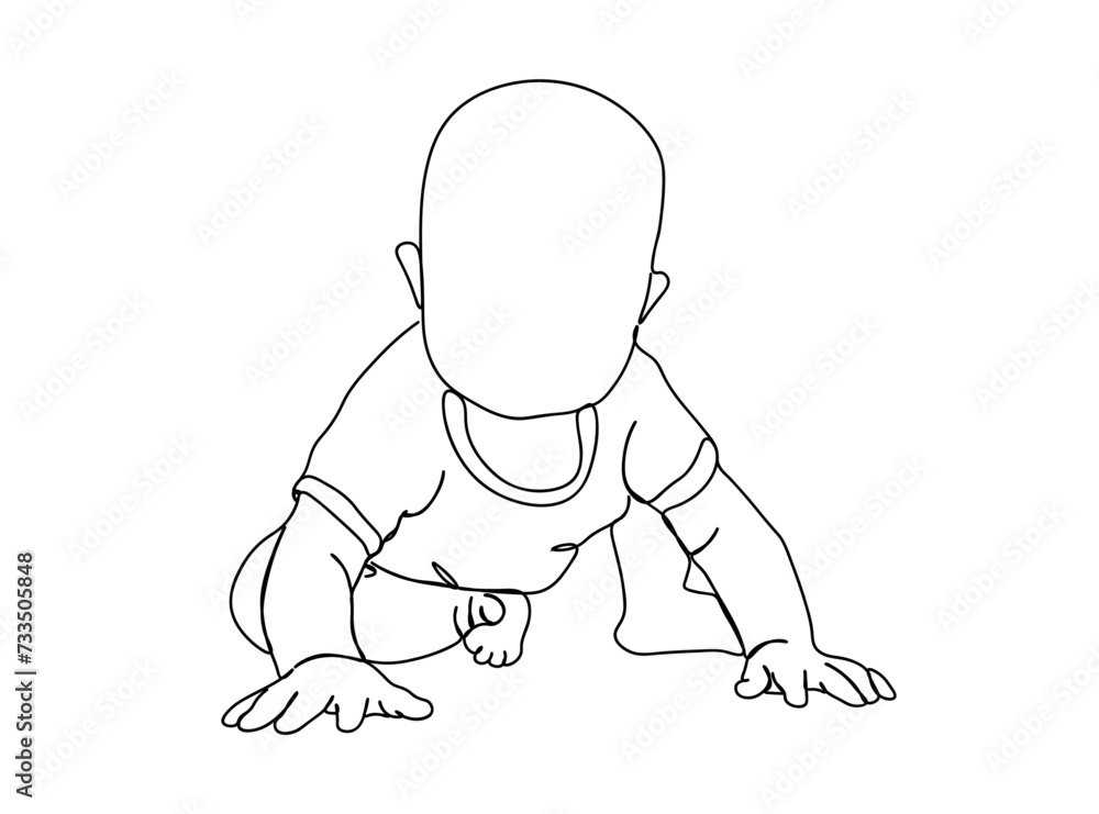 Obraz premium Baby Single Line Drawing Ai, EPS, SVG, PNG, JPG zip file
