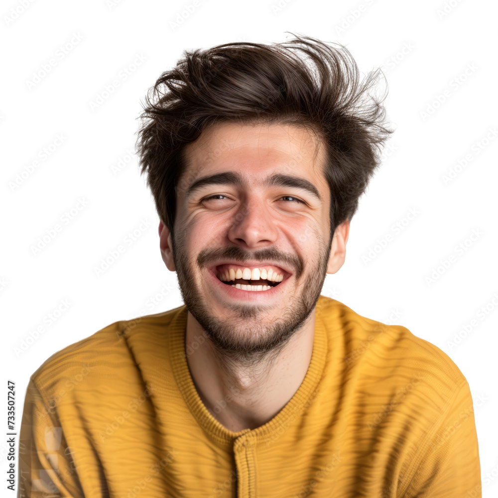 Close up young handsome man smiling isolated on transparent background, cut out, png Close up young handsome man smiling isolated on transparent background, cut out, png
