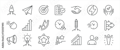 Startup thin line icons. Editable stroke. For website marketing design, logo, app, template, ui, etc. Vector illustration.