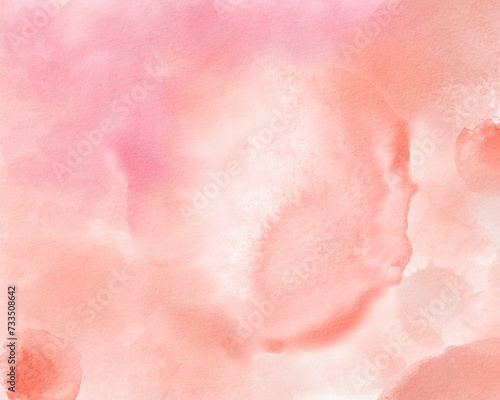 Peach pink rose abstract background. Nude beige simple gradient. Light pastel pale soft coral watercolor blurred pattern. Matte empty template. Elegant beautiful romance gentle calm.