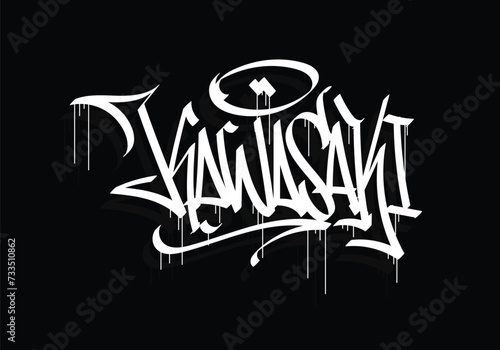 KAWASAKI city graffiti tag style