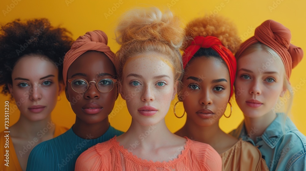 Body-positive girls of different races pose for a feminist campaign ...