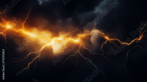 Abstract Electric Lightning on dark background, Illustration