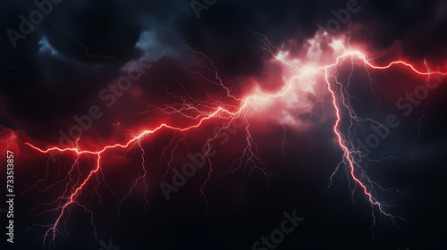 Abstract Electric Lightning on dark background, Illustration photo
