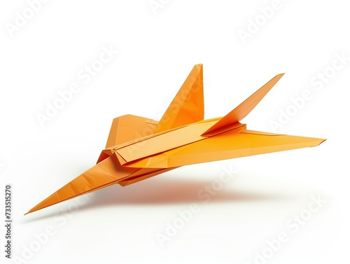 origami paper ship on white background, i