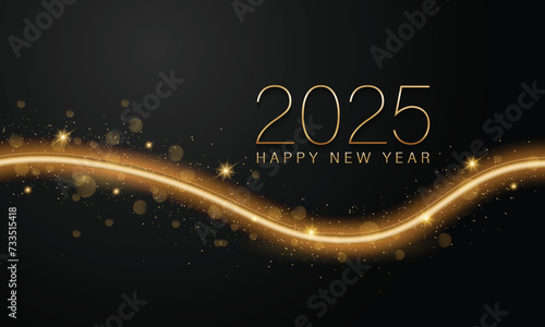 2025 Happy New Year Background Design. Greeting Card, Banner, Poster. Vector Illustration.