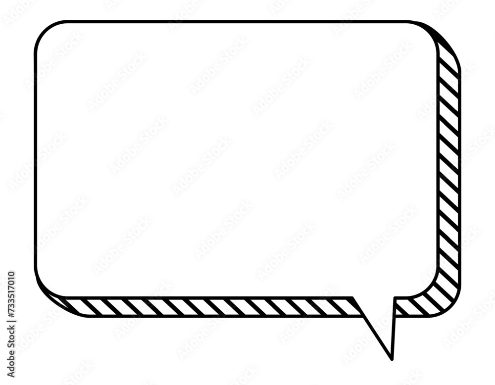 Naklejka premium ストライプの影のあるレトロポップな吹き出し 1