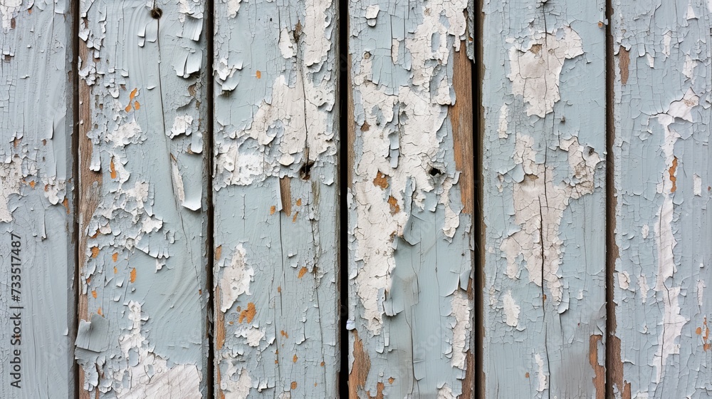 Fototapeta Wooden texture wall with peeling paint concept. Banner background design
