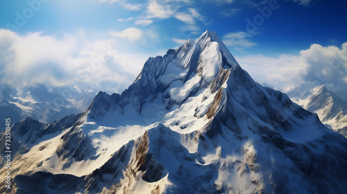 Mountainous Majesty  inaccessible mountain peaks. The breathtaking beauty of rugged landscapes  deep valleys.