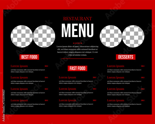Vector delicious food menu social media post template