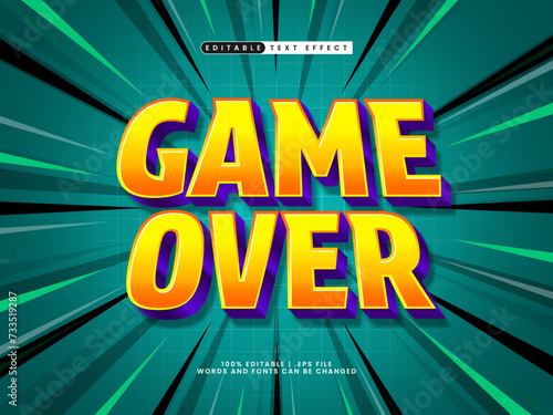 game over 3d editable text effect in game style