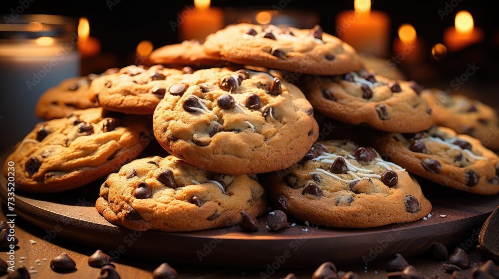 a pile of crunchy and sweet chocolate cake with a sprinkling of chocolate chips on top on a plate a pile of crunchy and sweet chocolate cake with a sprinkling of chocolate chips on top on a plate