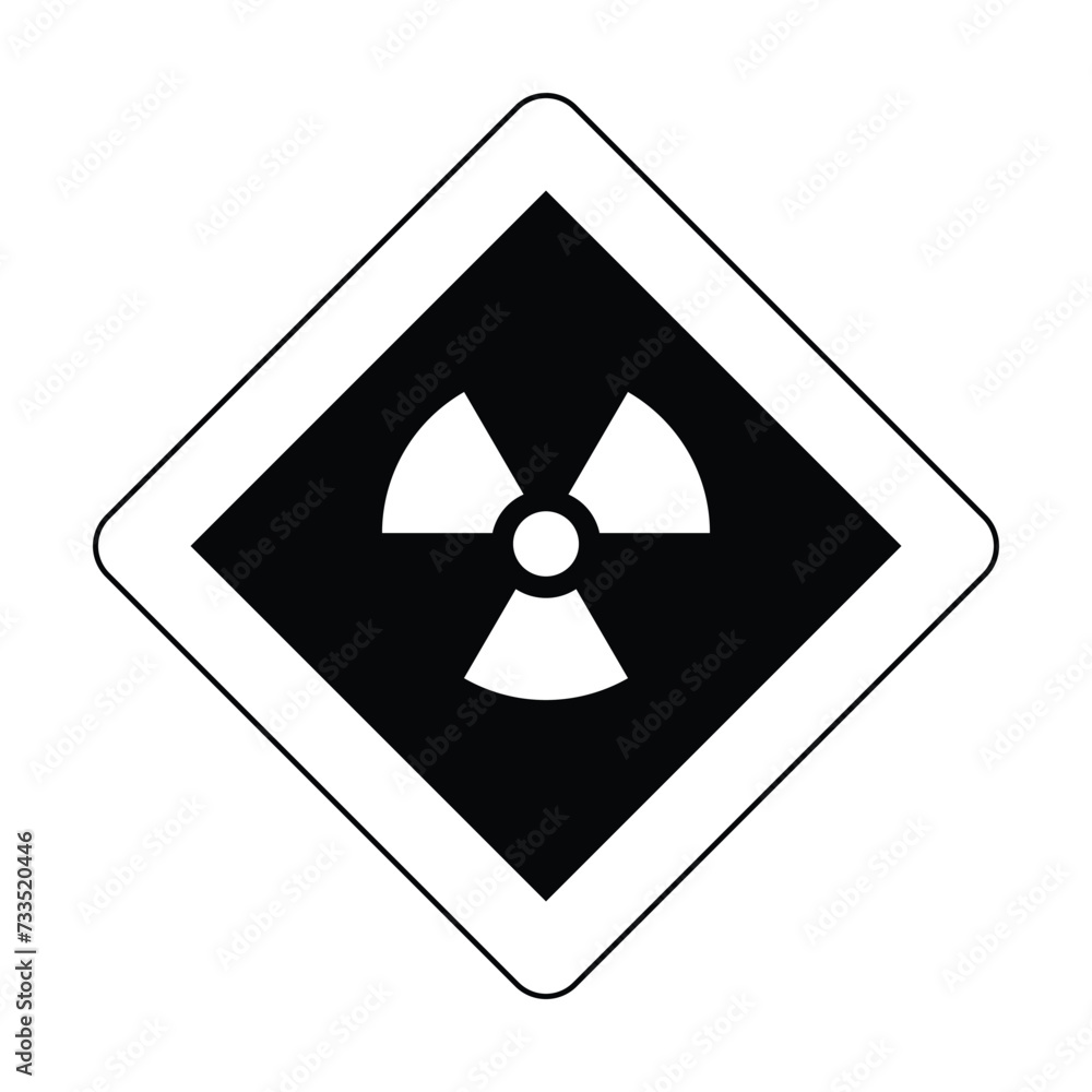 radioactive outline white and black icon nuclear sign design isolated warning danger symbol alert caution hazard danger traffic vector flat design for website mobile isolated white Background radioactive outline white and black icon nuclear sign design isolated warning danger symbol alert caution hazard danger traffic vector flat design for website mobile isolated white Background