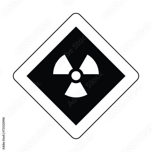 radioactive outline white and black icon nuclear sign design isolated warning danger symbol alert caution hazard danger traffic vector flat design for website mobile isolated white Background