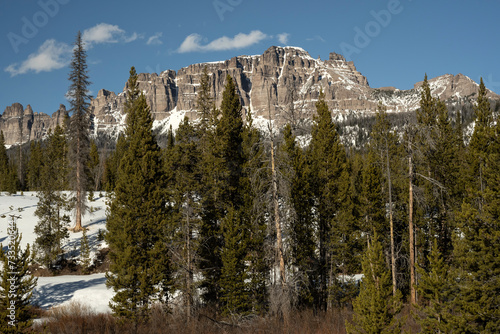Absaroka Mtns in winter; Wyoming photo