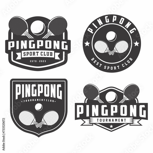 Pingpong logo collection, emblem set collections. Pingpong logo badge template bundle