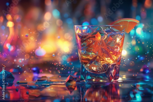 Crystal and Sparkle Cocktail: A Glittering Shot of Elegance and Refreshment, Perfect for Adding Glamour to Any Occasion