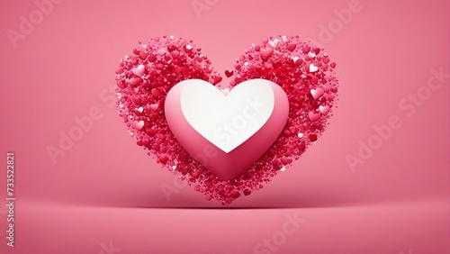 pink heart on a pink background a heart made of pink crystals on a pink background 