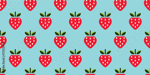 Strawberry illustration background. Seamless pattern. Vector. イチゴのイラストパターン　背景素材