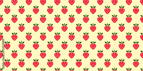 Strawberry illustration background. Seamless pattern. Vector. イチゴのイラストパターン　背景素材
