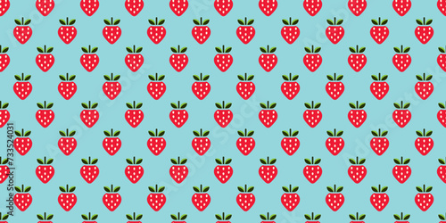 Strawberry illustration background. Seamless pattern. Vector. イチゴのイラストパターン　背景素材
