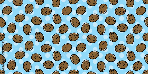 Kiwi illustration background. Seamless pattern. Vector. キウイのイラストパターン　背景素材