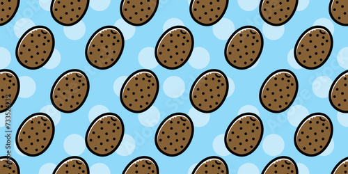 Kiwi illustration background. Seamless pattern. Vector. キウイのイラストパターン　背景素材