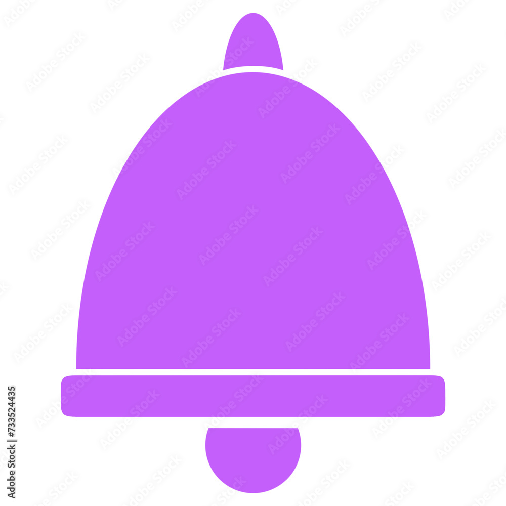 Purple Notification Bell Icon Isolated on White Purple Notification Bell Icon Isolated on White