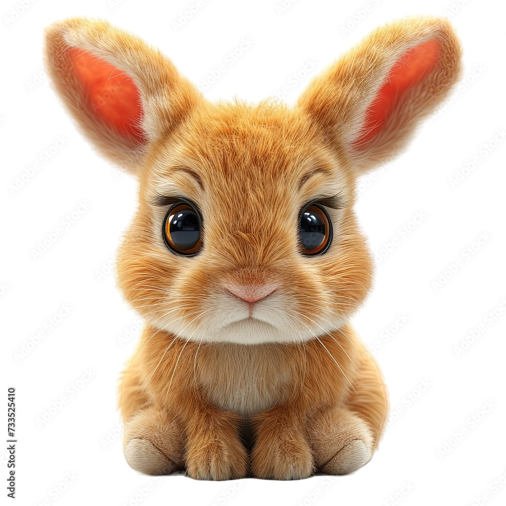 Fototapeta premium Cute bunny plush isolated