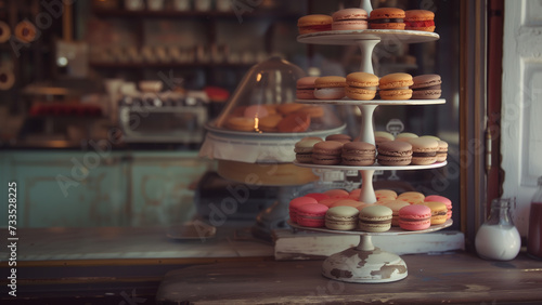 Wallpaper Mural Delicious Macaroons in a Time-Worn Cafe Torontodigital.ca
