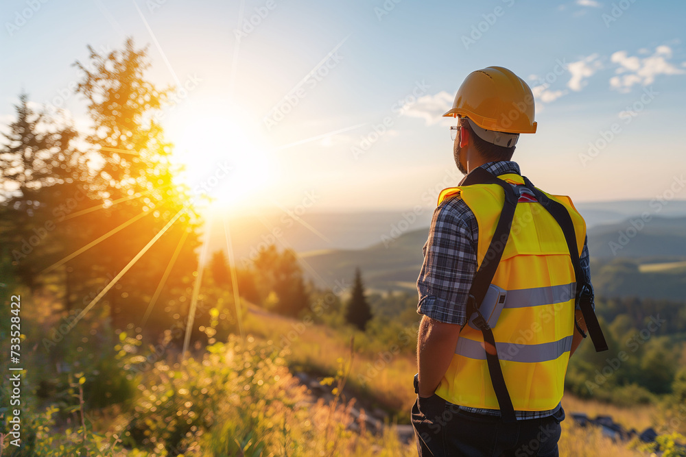 Environmental agent observing the terrain