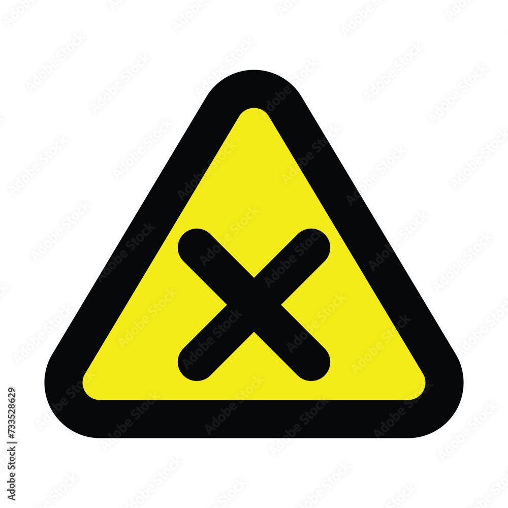 attention yellow black triangle crossing sign x stop traffic warning caution isolated symbol logo hazard danger badge road mark vector flat design for website mobile isolated white Background attention yellow black triangle crossing sign x stop traffic warning caution isolated symbol logo hazard danger badge road mark vector flat design for website mobile isolated white Background