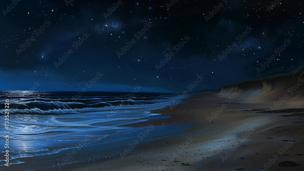 After Sunset: The Beach Under a Starlit Sky After Sunset: The Beach Under a Starlit Sky