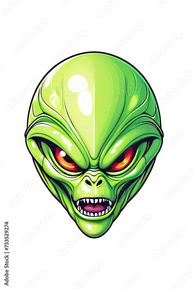 Monster alien head illustration Monster alien head illustration