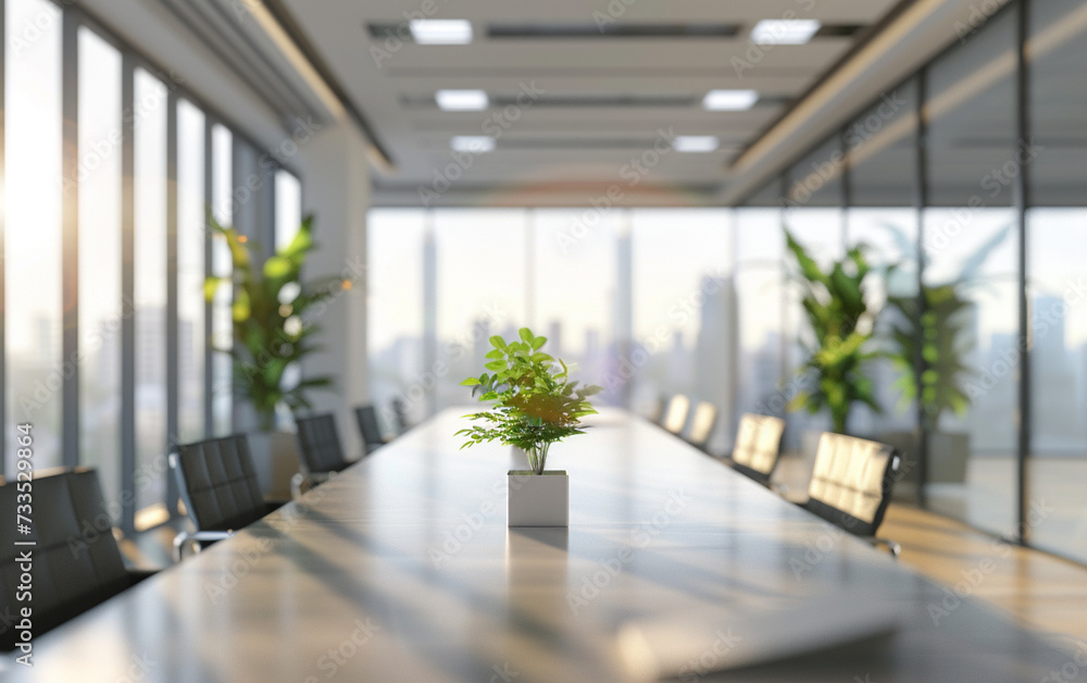 Photo blur background of modern office interior design contemporary workspace for creative business