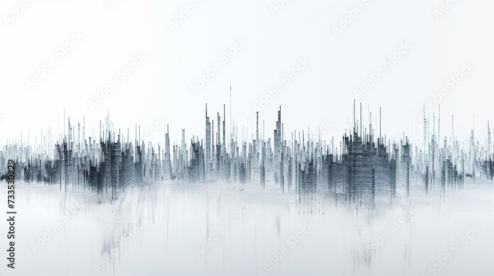Cityscape  on a white background image with copy space.