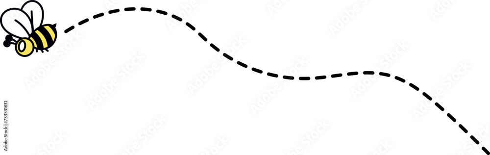 Cute Hand Drawn Pattern with Flying Bee Cute Hand Drawn Pattern with Flying Bee