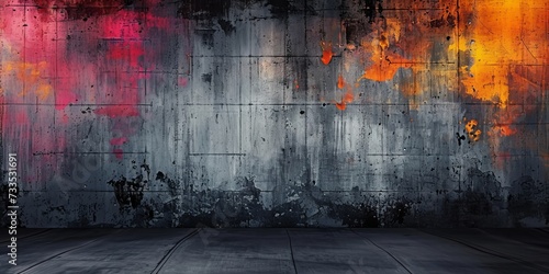 The black grunge abstract texture on the old concrete wall creates a striking background that reflects the unique architecture and construction of the, Generative AI 