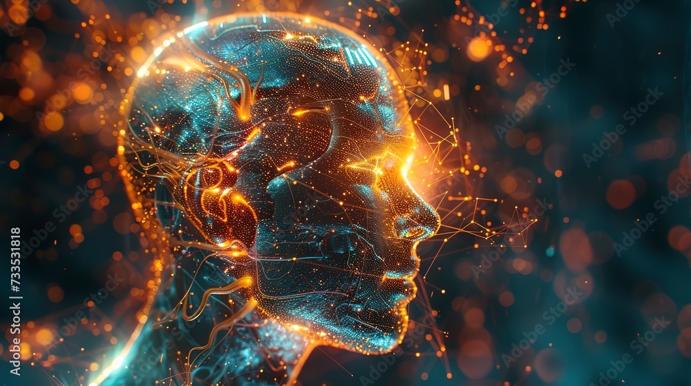 AI and humanity logo, digital and organic blend, neural interface connections, futuristic utopia vision AI and humanity logo, digital and organic blend, neural interface connections, futuristic utopia vision