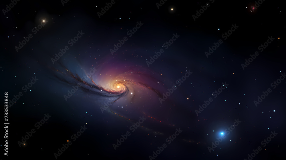 Fototapeta premium Space galaxy background, 3D illustration of nebulae in the universe
