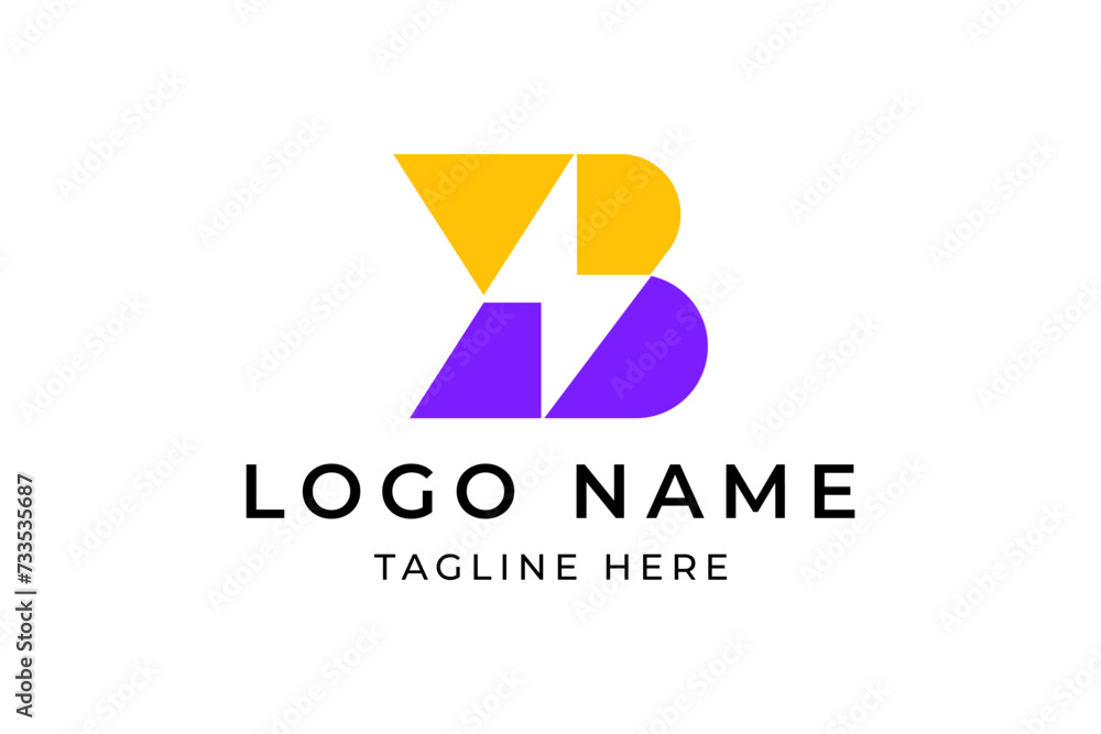 Electric energy logo with letter b vector design Electric energy logo with letter b vector design