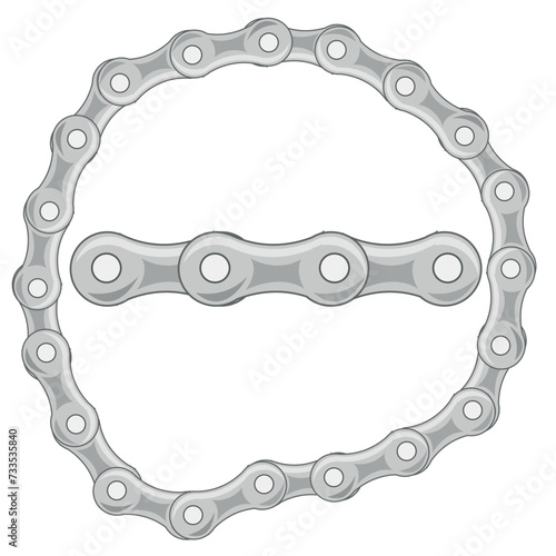 Chain from bicycle on white background is insulated