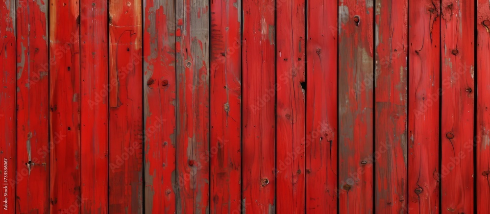 Vibrant Red Wooden Wall with Wood Texture Vibrant Red Wooden Wall with Wood Texture