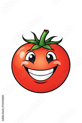 Red tomato with happy face 