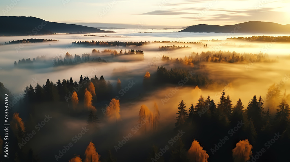 Obraz premium Forest background, vibrant trees