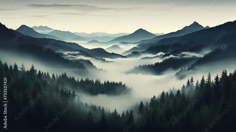Obraz premium Forest background, vibrant trees